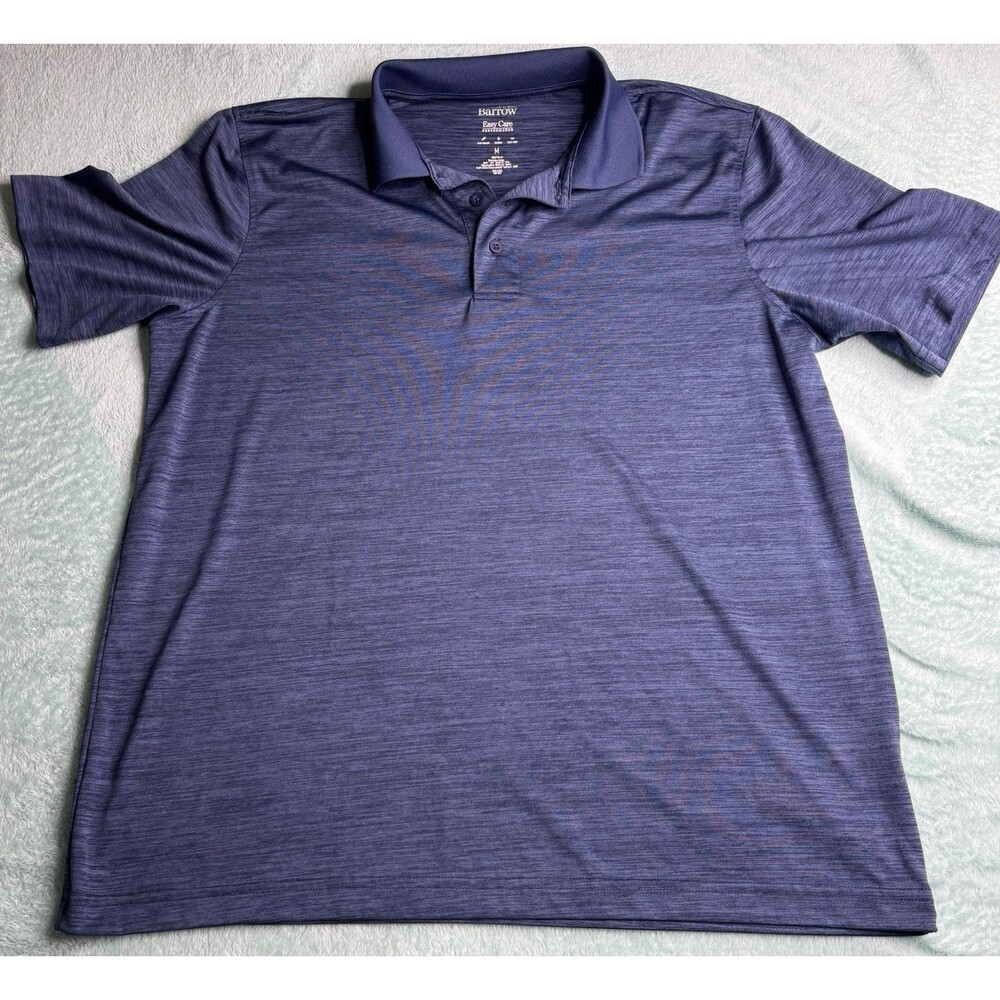 Croft & Barrow Easy Care Men's Blue Solid Polo Shirt Short Sleeve Collared M